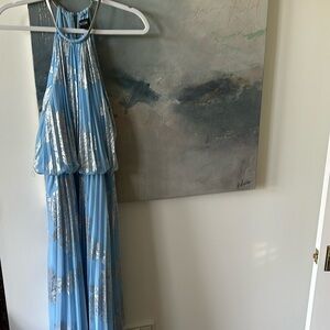 Light Blue and Silver Maxi Dress
